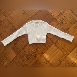 English Factory | Small Crop Rib Sweater long sleeve cream